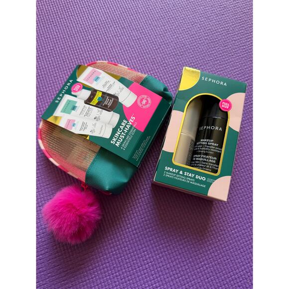 Sephora Other - Sephora Makeup Lot Makeup Setting Spray Duo & Skincare Must Haves Set NEW